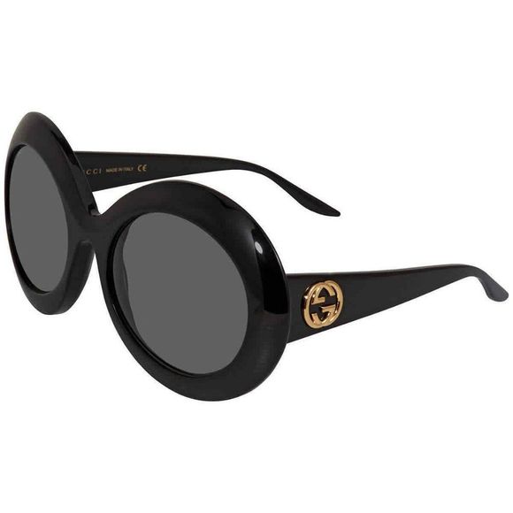 NEW Gucci Black Round Women's Sunglasses - Picture 1 of 4